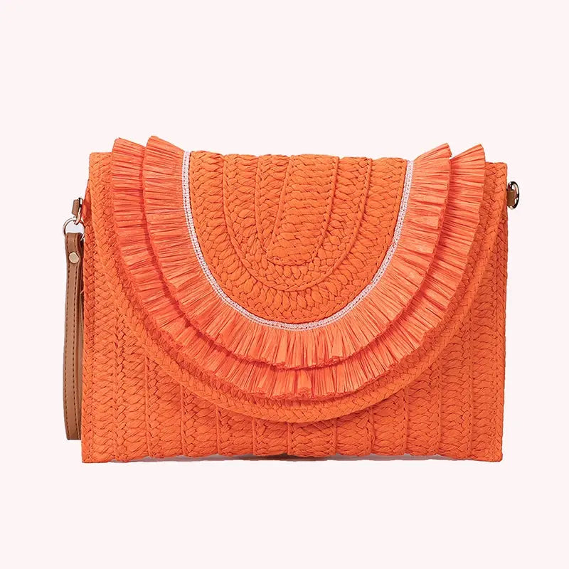 Veloria™ Tassel Flap Straw Bag 