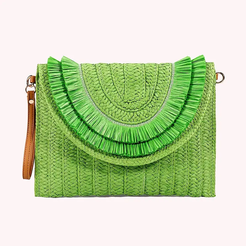 Veloria™ Tassel Flap Straw Bag 