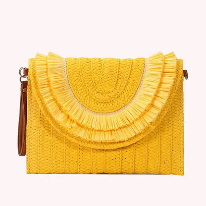 Veloria™ Tassel Flap Straw Bag 