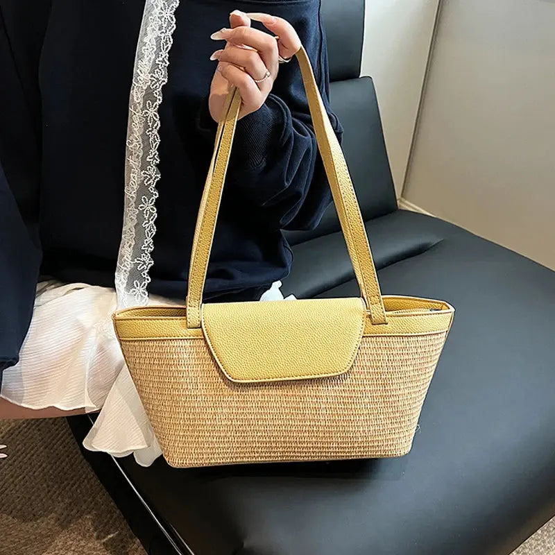 Veloria™ Woven Straw Baguette Bag 