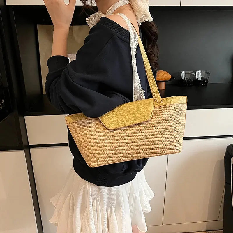 Veloria™ Woven Straw Baguette Bag 