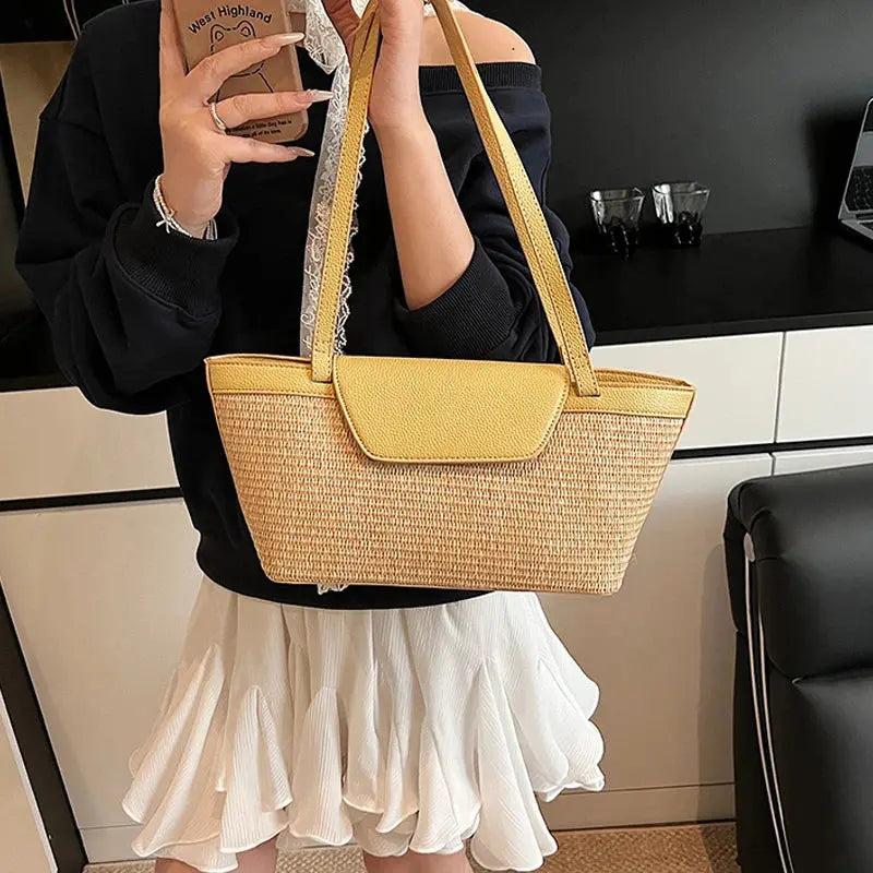 Veloria™ Woven Straw Baguette Bag 