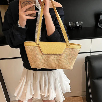 Veloria™ Woven Straw Baguette Bag 
