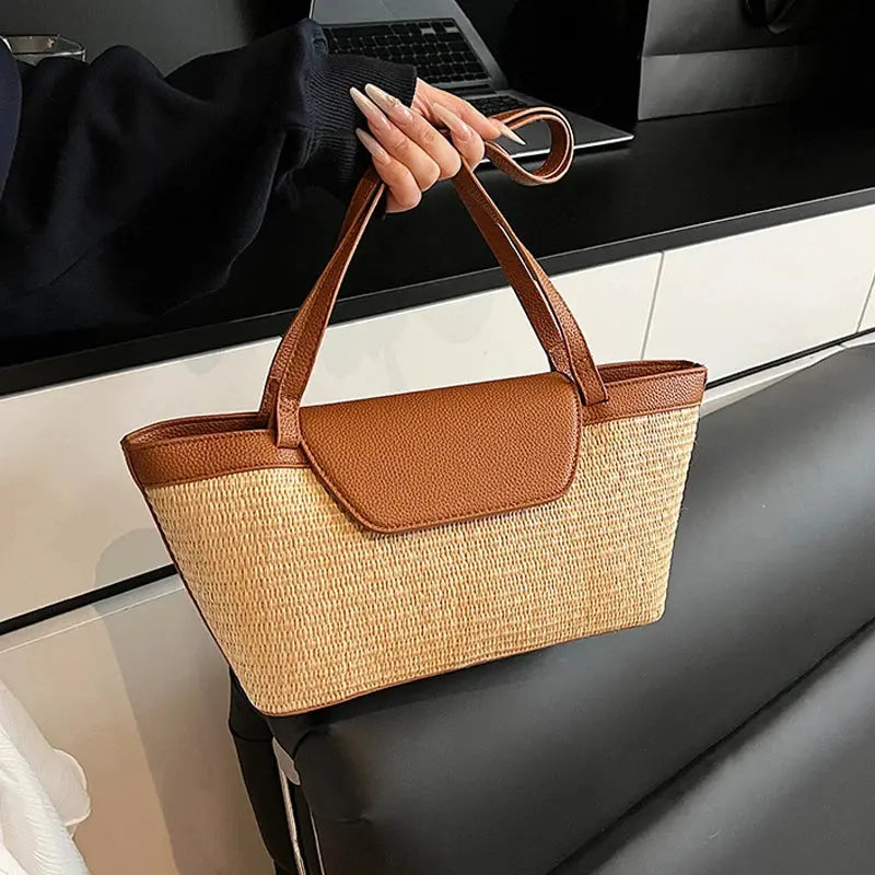 Veloria™ Woven Straw Baguette Bag 