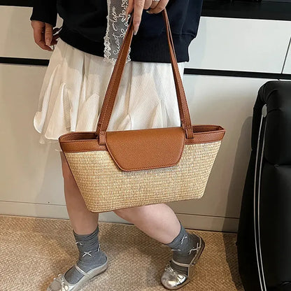 Veloria™ Woven Straw Baguette Bag 