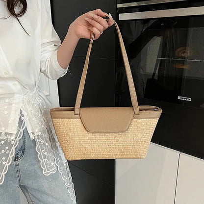 Veloria™ Woven Straw Baguette Bag 