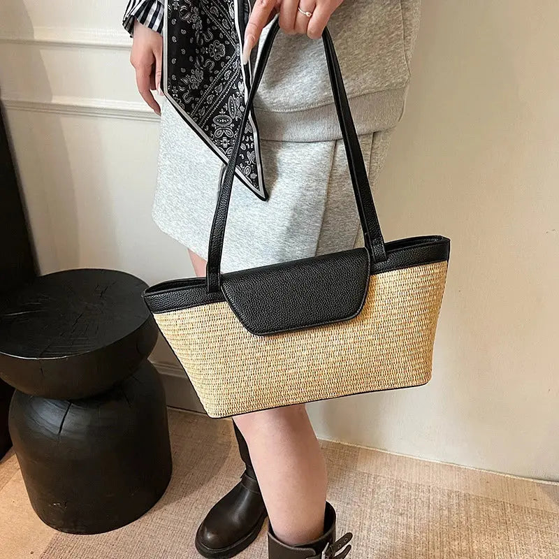 Veloria™ Woven Straw Baguette Bag 