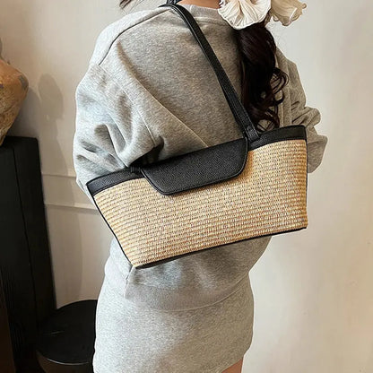 Veloria™ Woven Straw Baguette Bag 