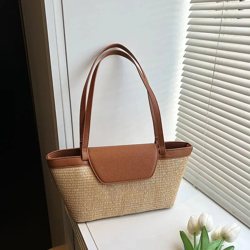 Veloria™ Woven Straw Baguette Bag 