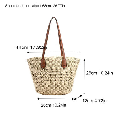Veloria™ Woven Straw Bucket Bag 