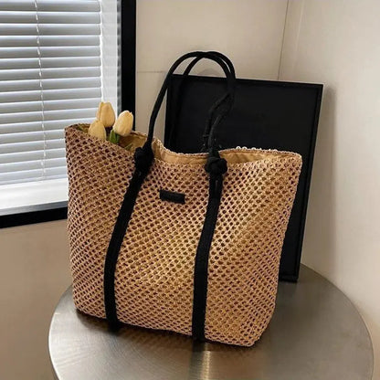 Veloria™ Woven Straw Casual Tote 