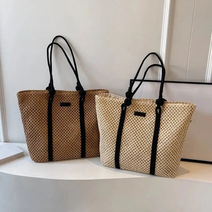Veloria™ Woven Straw Casual Tote 