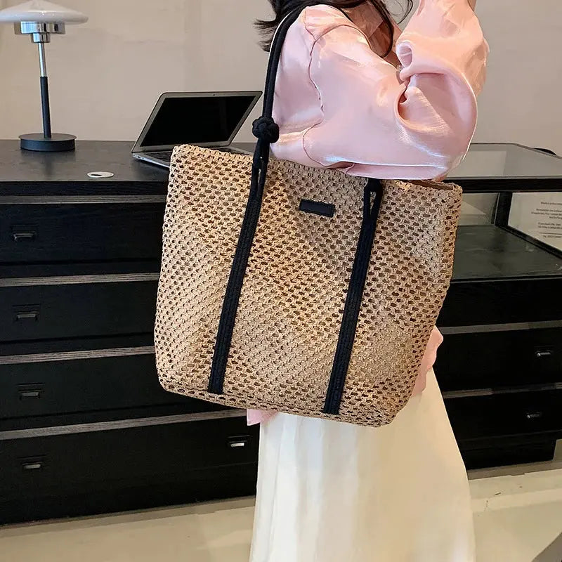 Veloria™ Woven Straw Casual Tote 