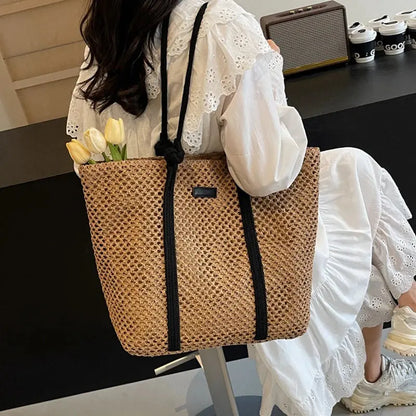 Veloria™ Woven Straw Casual Tote 