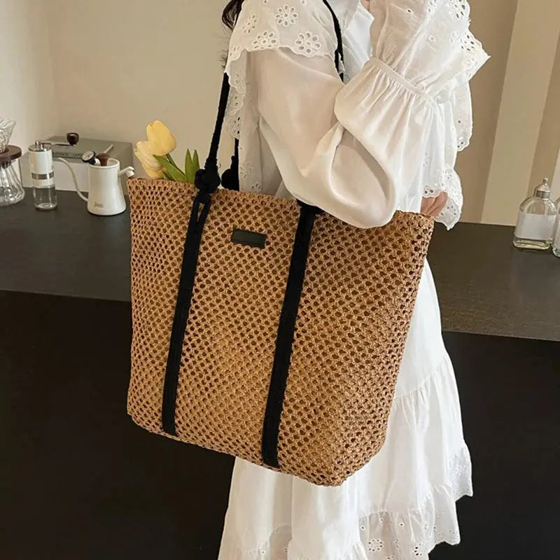 Veloria™ Woven Straw Casual Tote 