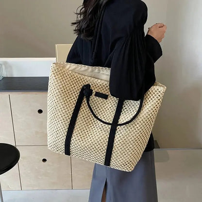Veloria™ Woven Straw Casual Tote 