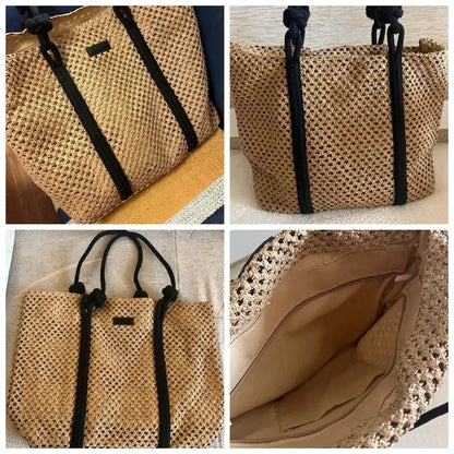 Veloria™ Woven Straw Casual Tote 