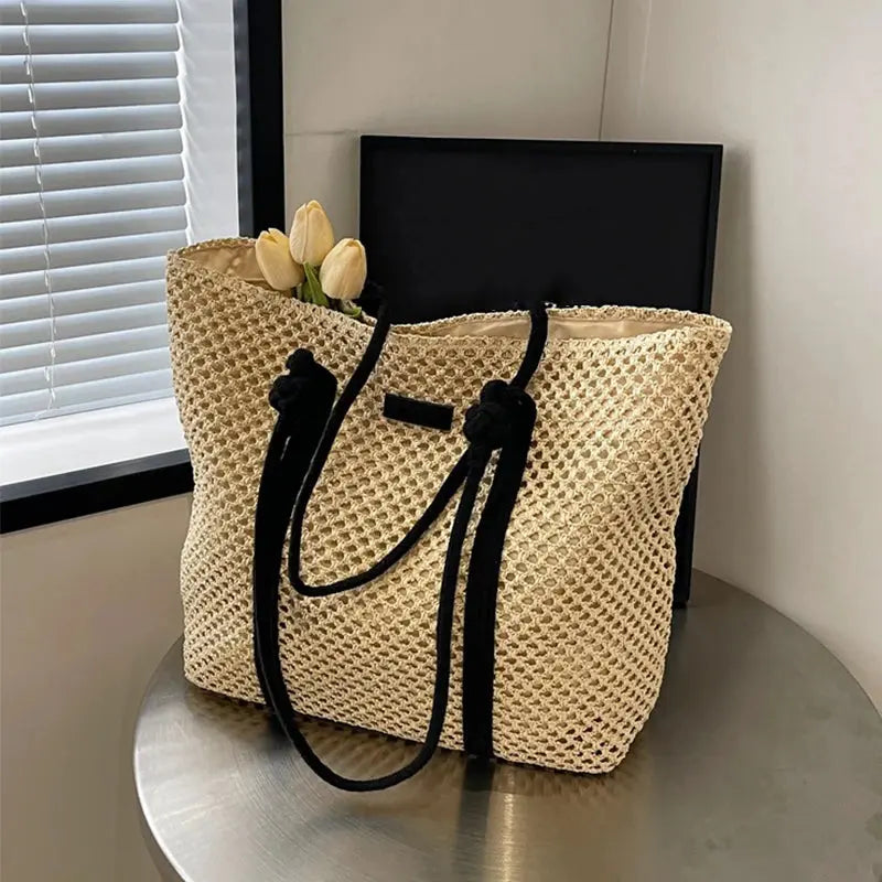 Veloria™ Woven Straw Casual Tote 