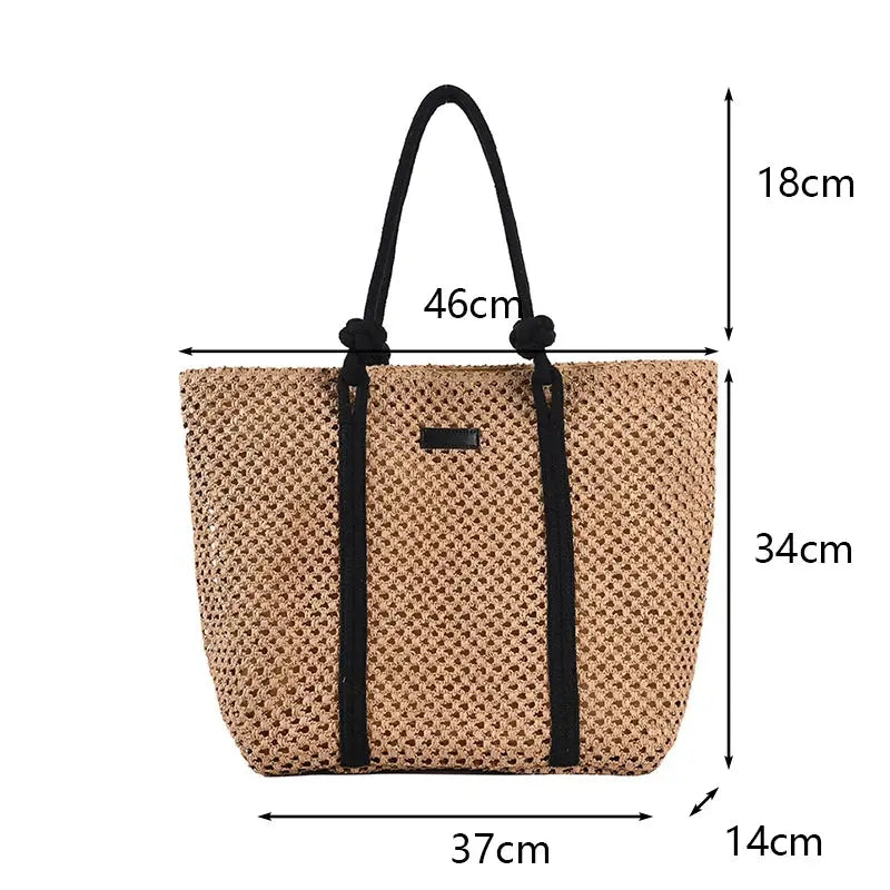 Veloria™ Woven Straw Casual Tote 