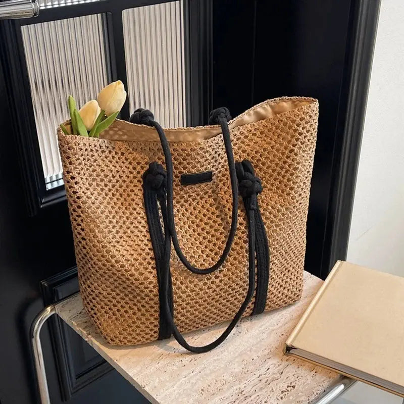 Veloria™ Woven Straw Casual Tote 
