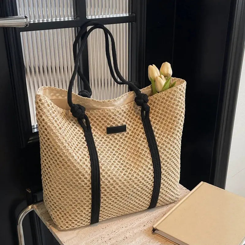 Veloria™ Woven Straw Casual Tote 