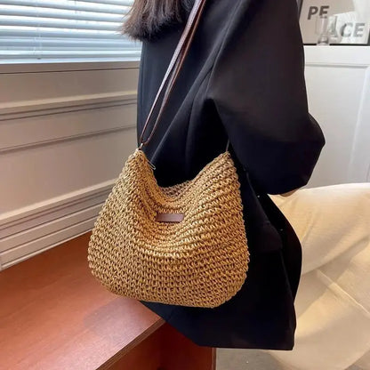 Veloria™ Woven Straw Shoulder Bag 