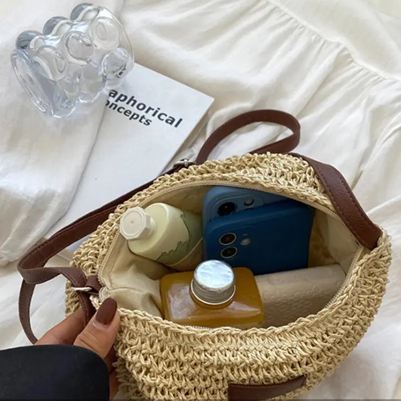 Veloria™ Woven Straw Shoulder Bag 