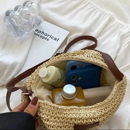 Veloria™ Woven Straw Shoulder Bag 