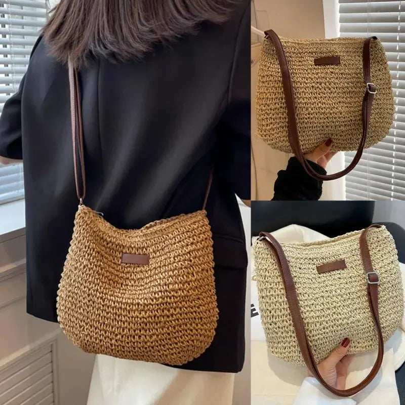 Veloria™ Woven Straw Shoulder Bag 