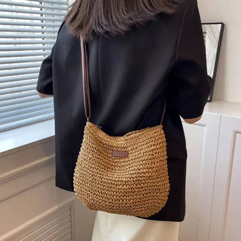 Veloria™ Woven Straw Shoulder Bag 