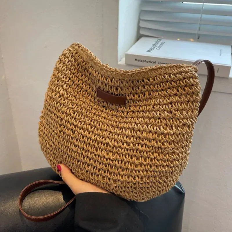 Veloria™ Woven Straw Shoulder Bag 