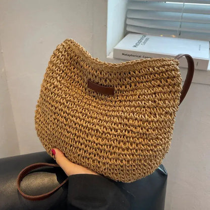 Veloria™ Woven Straw Shoulder Bag 