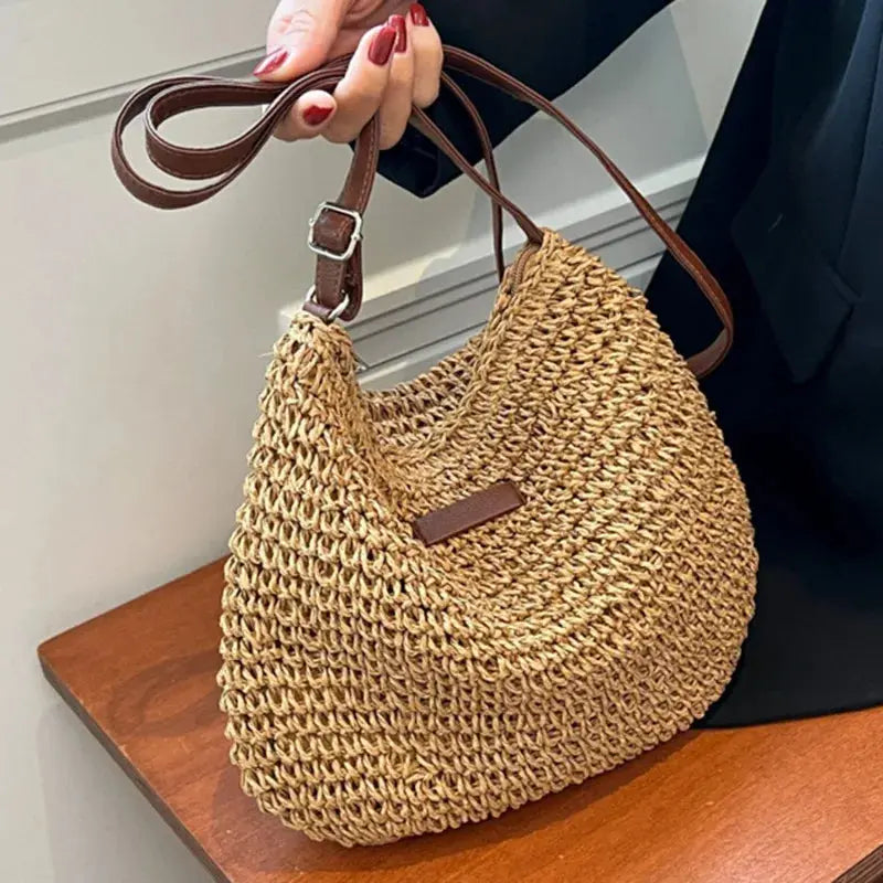 Veloria™ Woven Straw Shoulder Bag 
