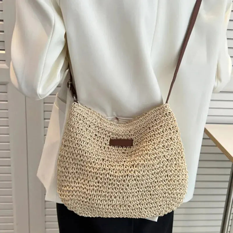 Veloria™ Woven Straw Shoulder Bag 