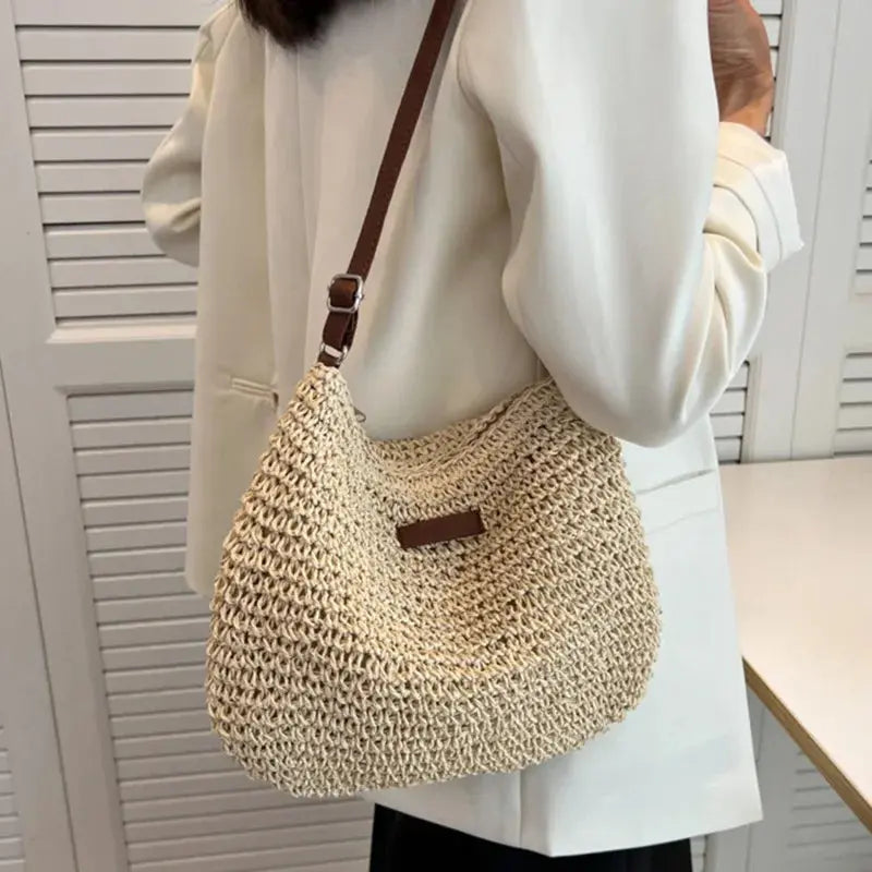 Veloria™ Woven Straw Shoulder Bag 