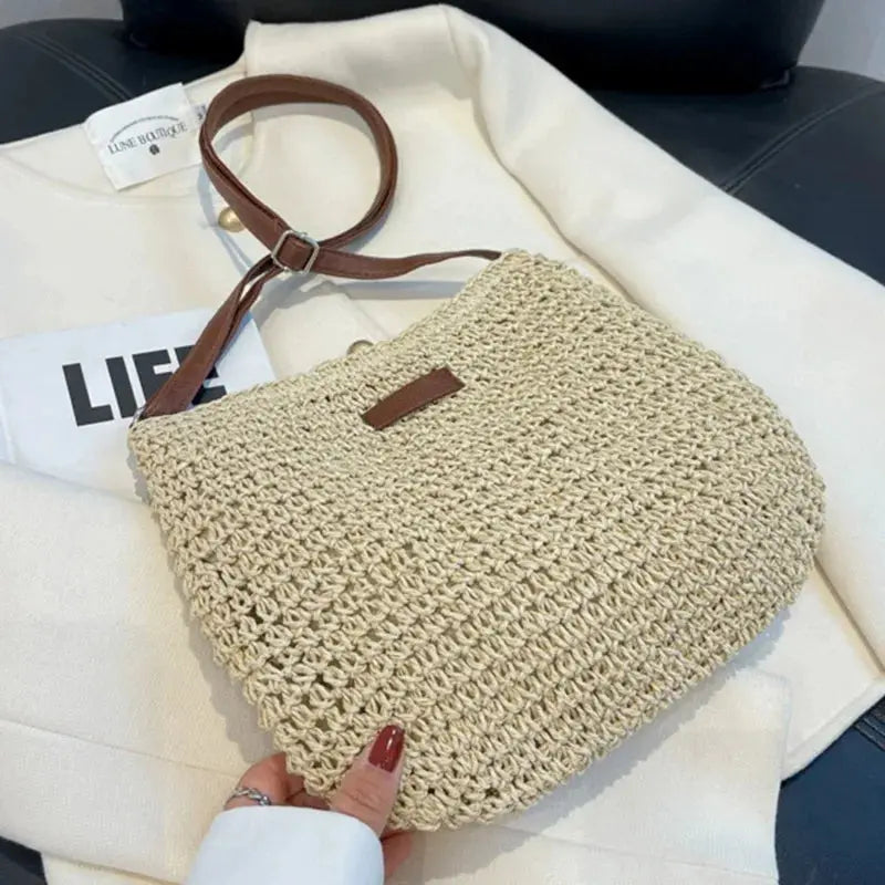 Veloria™ Woven Straw Shoulder Bag 