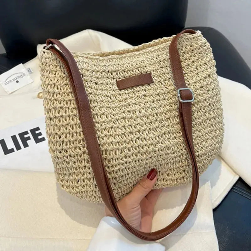 Veloria™ Woven Straw Shoulder Bag 