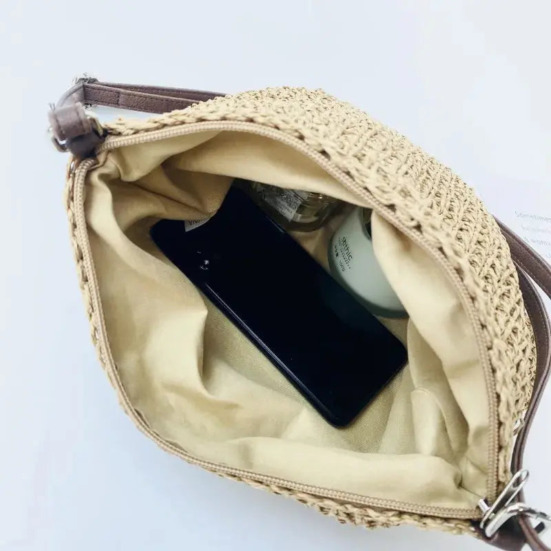 Veloria™ Woven Straw Shoulder Bag 