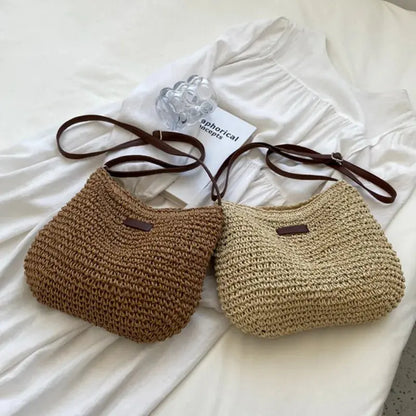 Veloria™ Woven Straw Shoulder Bag 