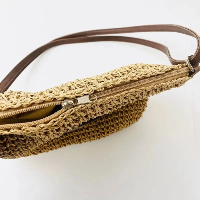 Veloria™ Woven Straw Shoulder Bag 