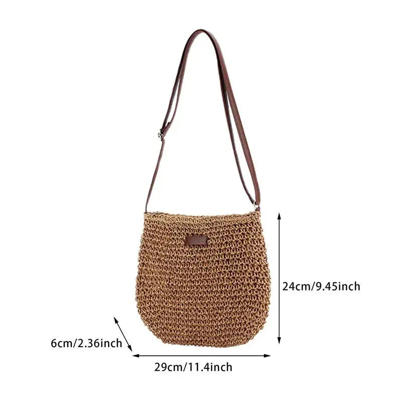Veloria™ Woven Straw Shoulder Bag 
