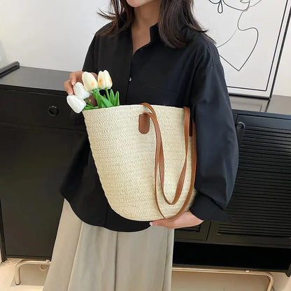 Veloria™ Woven Straw Tote 