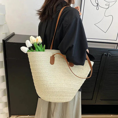 Veloria™ Woven Straw Tote 