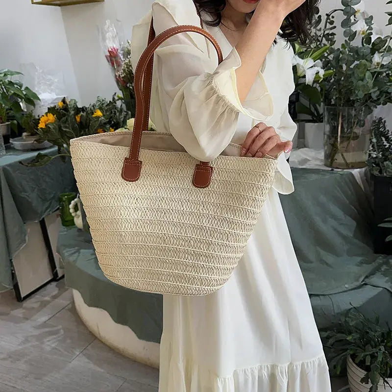 Veloria™ Woven Straw Tote 