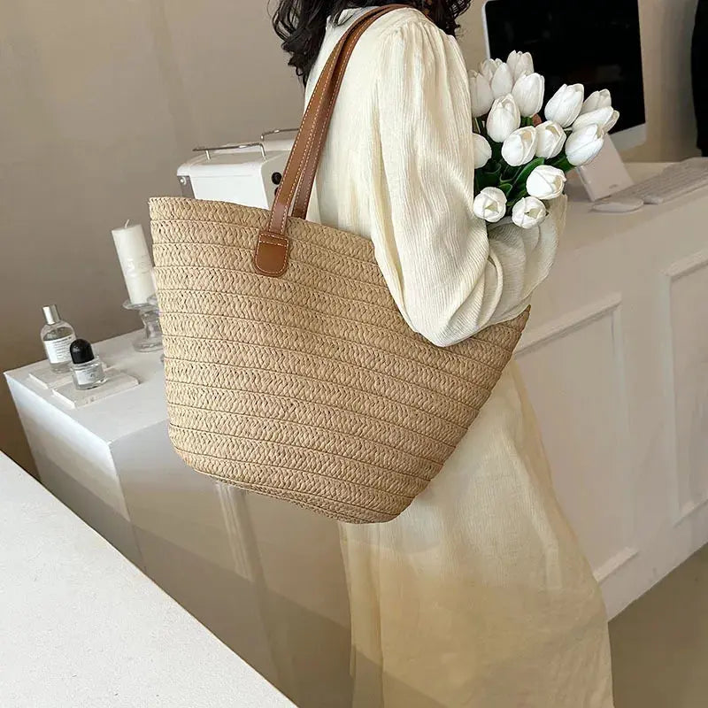 Veloria™ Woven Straw Tote 
