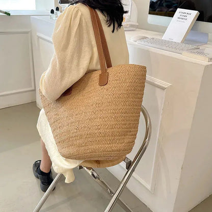 Veloria™ Woven Straw Tote 