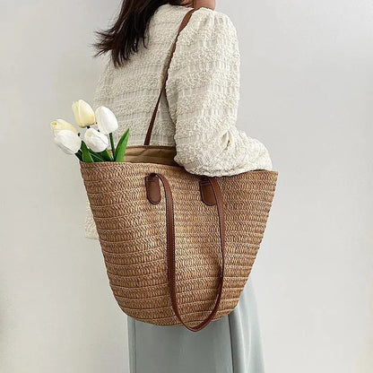 Veloria™ Woven Straw Tote 