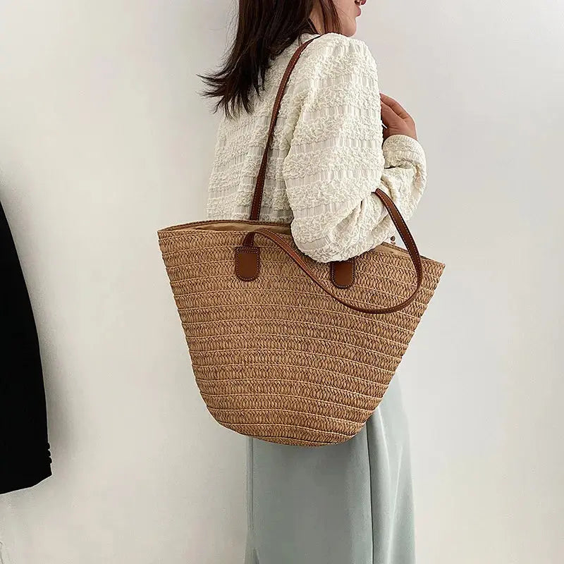 Veloria™ Woven Straw Tote 