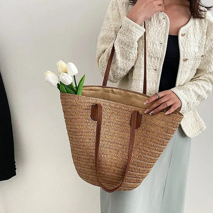 Veloria™ Woven Straw Tote 