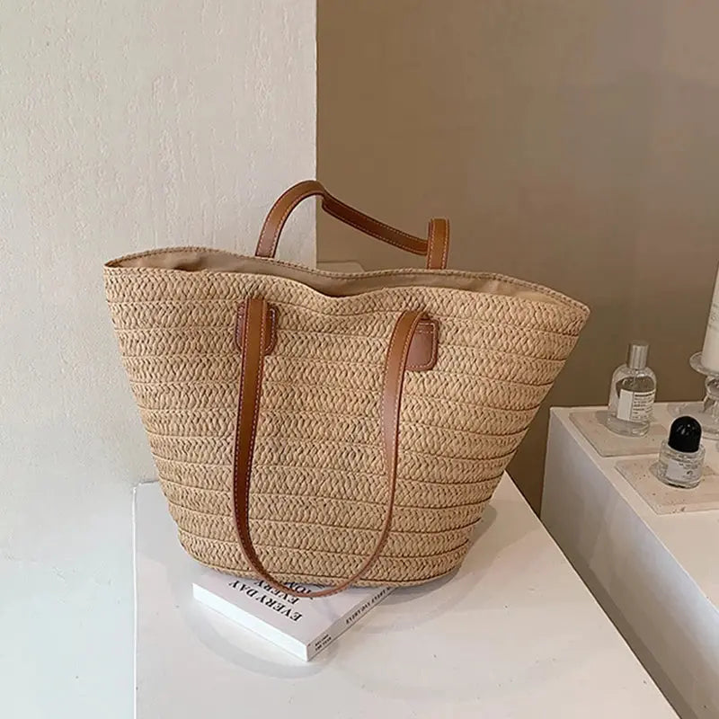 Veloria™ Woven Straw Tote 